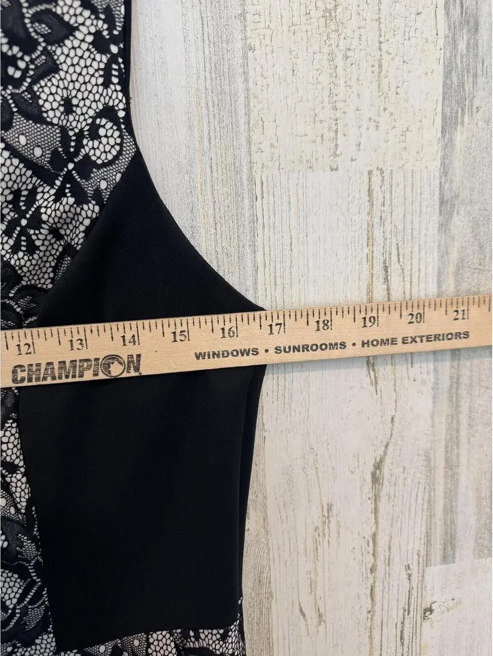 ROBBIE BEE Women's 12 Black White Lace Fit Flare Dress USA - Picture 8 of 12